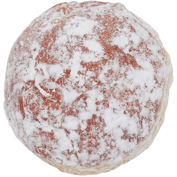 powdered raspberry donut