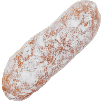powdered cream filled long donut